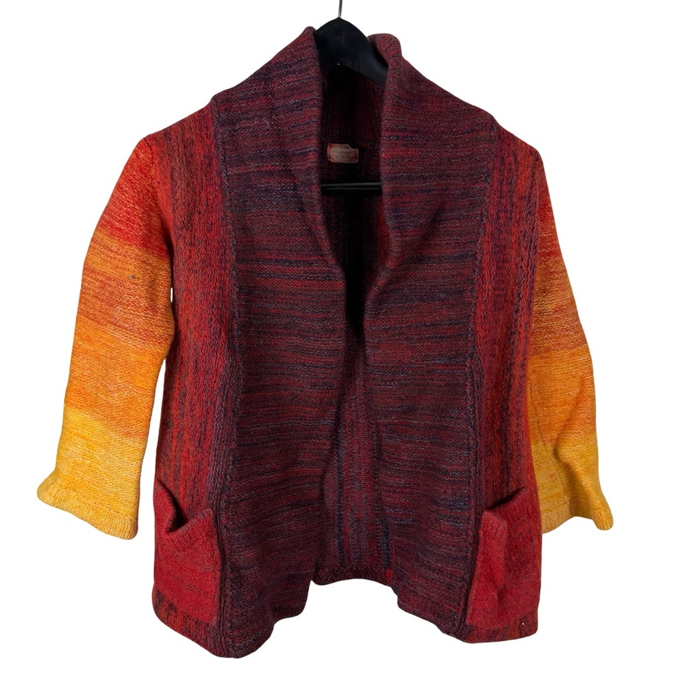 Vintage 1960s Womens Wool RARE Tie Dye Style Cardigan Sweater Size S